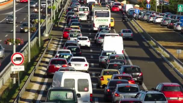 Belgrade Serbia Septmber 2019 Traffic Jam Rush Hour Higway — Stock Video