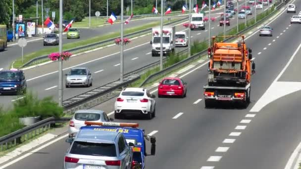 Belgrade Serbia July 2019 Traffic Crowding Highway — Stock Video