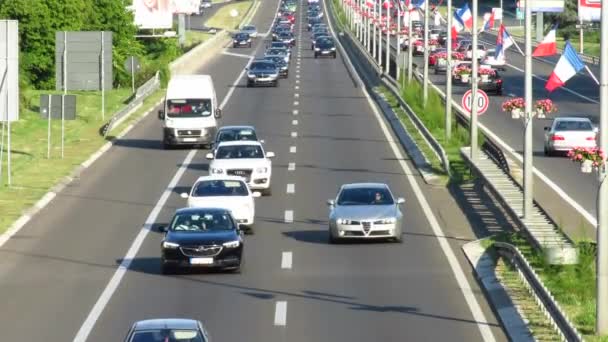 Belgrad Serbien Juli 2019 Trafik Utan Trängsel Motorväg — Stockvideo