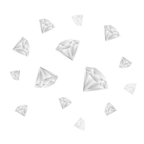 Los Diamantes Son Piedras Preciosas Fondo Blanco — Vector de stock
