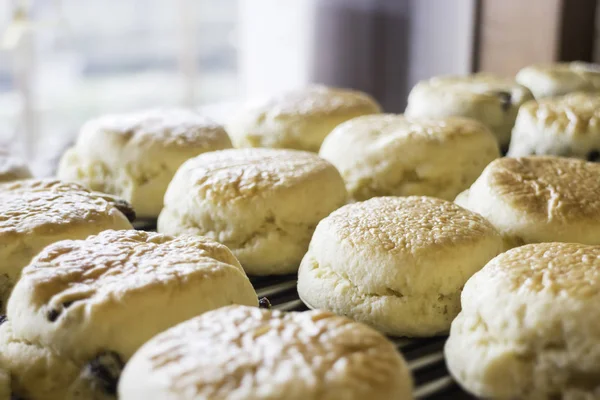 Domu Świeże Klasyczne Scone Sprzedaż Zdjęcie — Zdjęcie stockowe