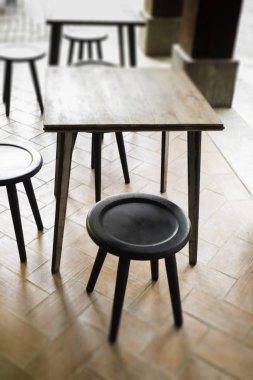 Cafe açık veranda yemek odası, hazır fotoğraf