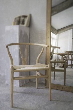 Vintage tarzı iç sandalye yansıması, stok fotoğraf ile