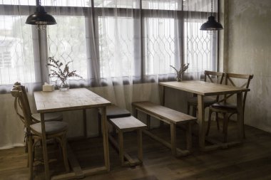 Klasik kafe iç ahşap, stok fotoğraf