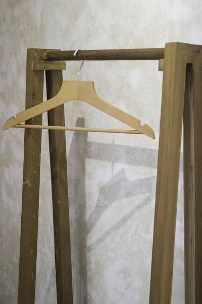 Single Wooden Hanger Pole Stock Photo — Stock Photo, Image