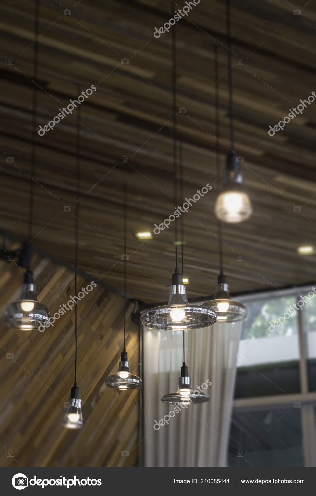 Vintage Light Bulbs Hanging Ceiling Stock Photo Stock Photo