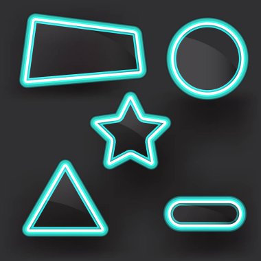 Neon pankartları kullanışlı ileti ögesi, stok vektörü