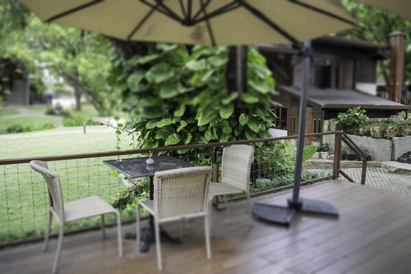 Outdoor relax furniture in the garden