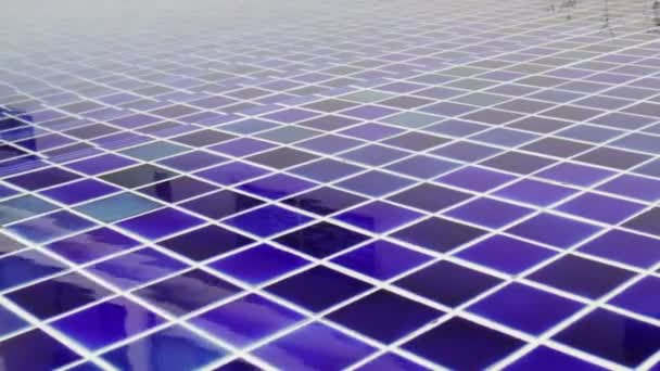 Blue Mosaic Tile Floor Swimming Pool Stock Footage — Stock Video