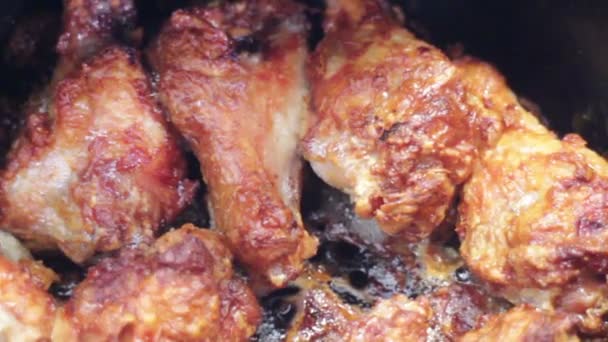 Homemade Crispy Chicken Wings Air Fryer Stock Footage — Stock Video