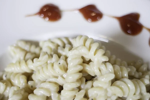 Hjemmelaget pastaost-måltid – stockfoto