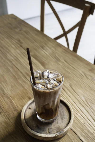 Delicious iced coffee and milk chocolate melt drink — Stock Photo, Image