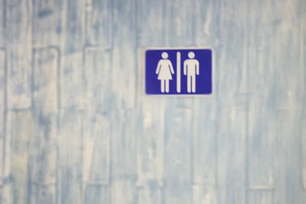 Information board for toilets sign on blue door — Stock Photo, Image