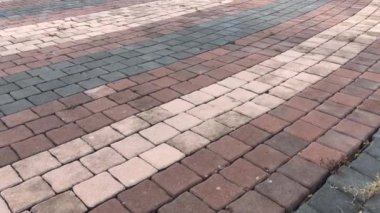 Açık havada tuğla döşeme yolu, depo görüntüleri.
