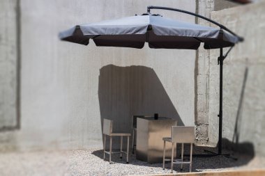 Minimum tavan arası tarzı kahve dükkanı, stok fotoğrafı.