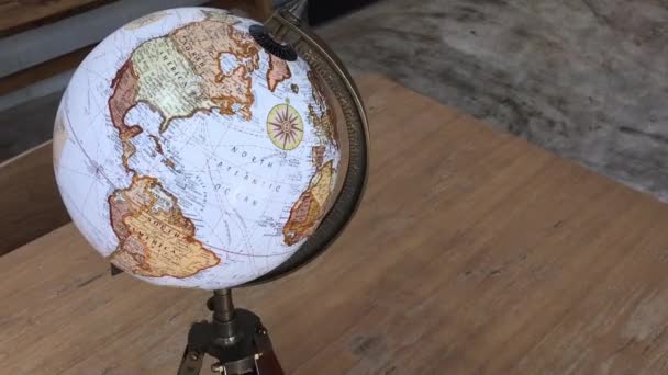 Retro Globe Item Closed Materiał Filmowy — Wideo stockowe