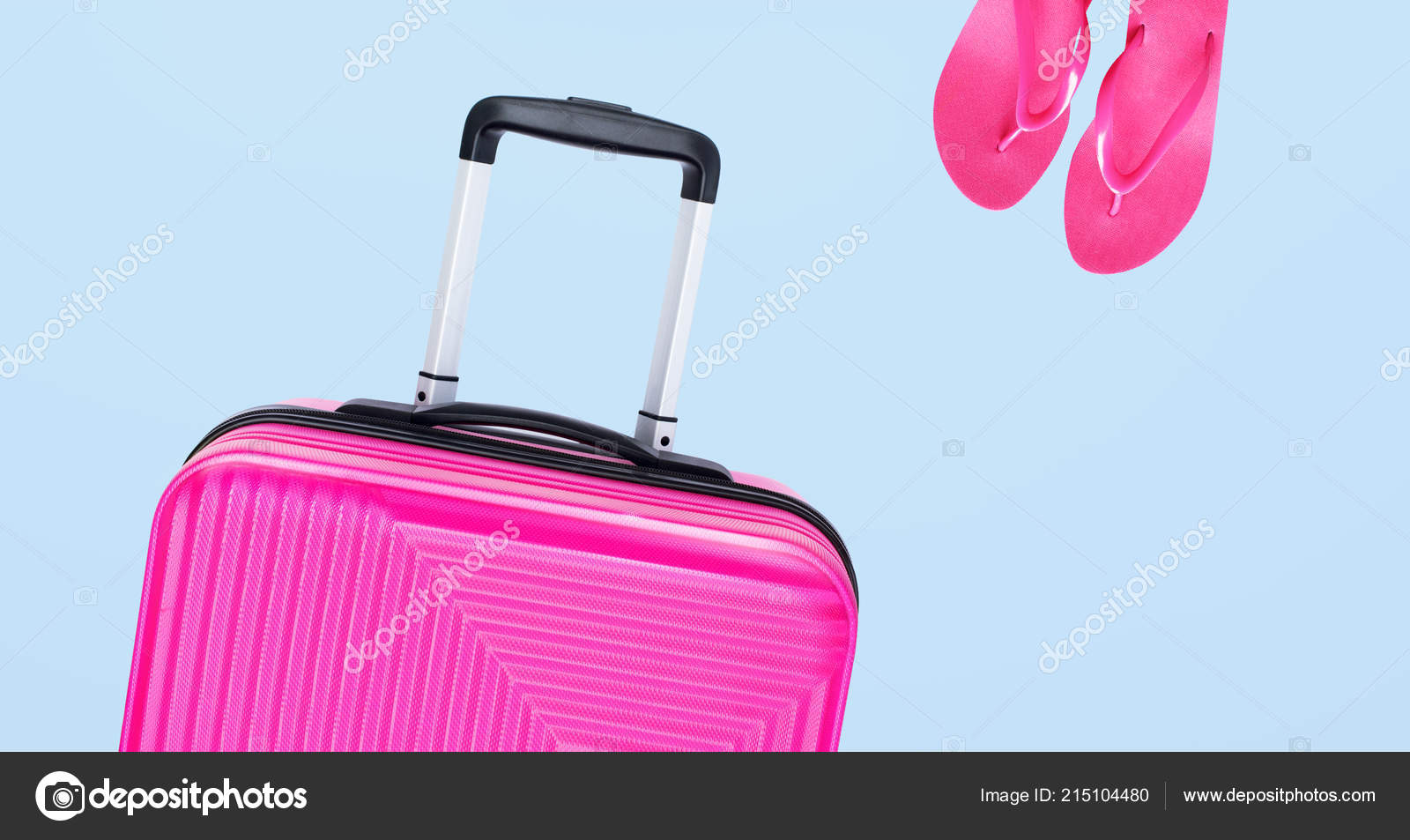 pink and blue suitcase