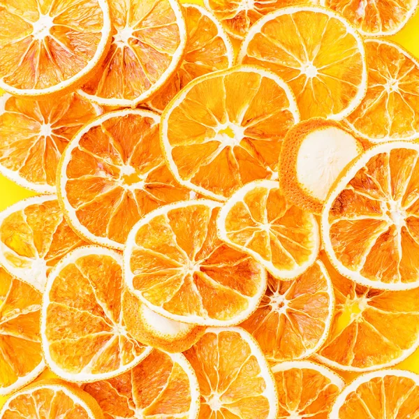 Suszone Pomarańcze Owoce Cytrusowe Tle Plastry Domu Boże Narodzenie Żywności — Zdjęcie stockowe