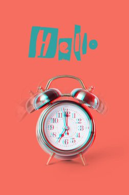 Standart zil retro klasik alarm saati gösteren Tarih