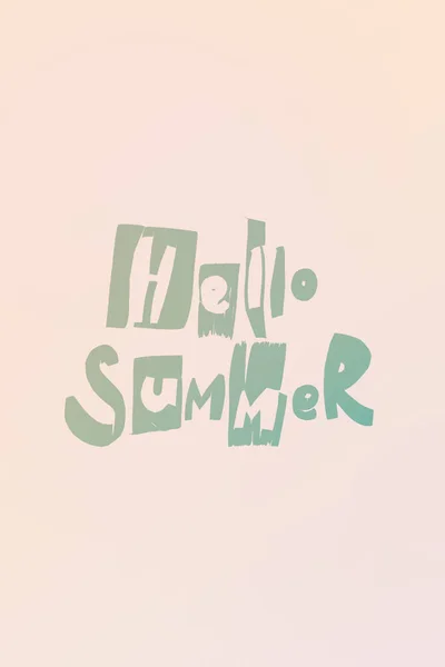 Frase HELLO SUMMER letras feitas à mão transe — Fotografia de Stock