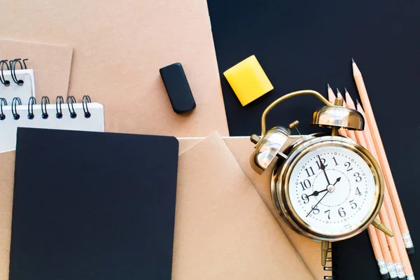 Set old diaries business black beige. Accessories — Stock Photo, Image