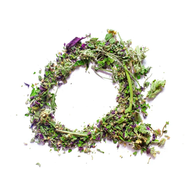 Carta Um alfabeto inglês Chá de ervas seco — Fotografia de Stock