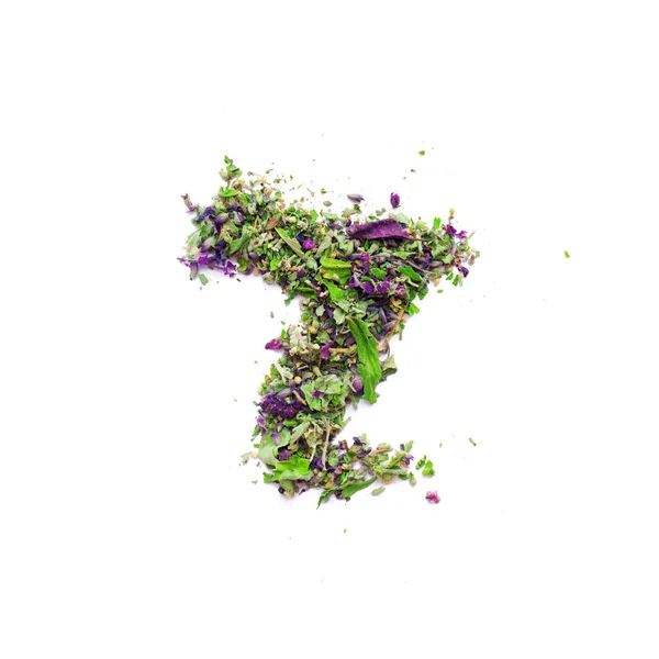 Carta R alfabeto inglês Chá de ervas de secou — Fotografia de Stock