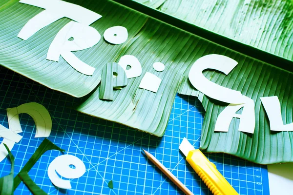 Creation of stencil handwork letter live material