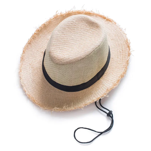 Straw hat plaid One object isolated white. Picnic