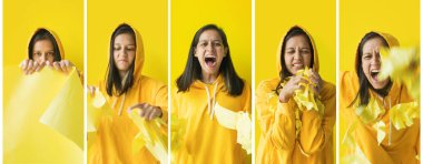 Olumsuz duyguların birikiminin dikey kolaj