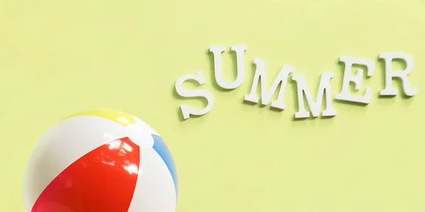 充气彩球夏季时间卷字母 — 图库照片