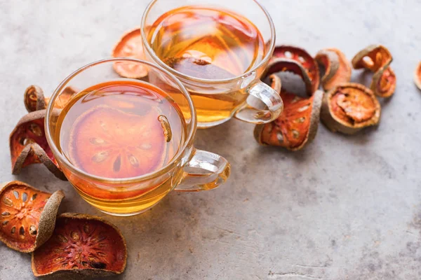 Φρούτων Bael Ασιατική θεραπεία τσάι από βότανα αποξηραμένα Matum — Φωτογραφία Αρχείου