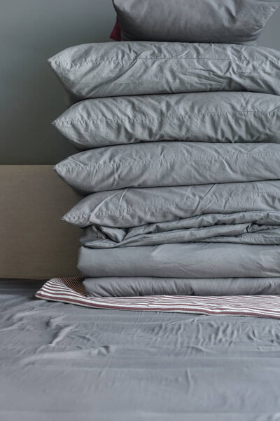identical shades pillows stack Textiles bed linen