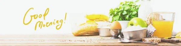 Buenos días Bio comida saludable ingrediente desayuno —  Fotos de Stock