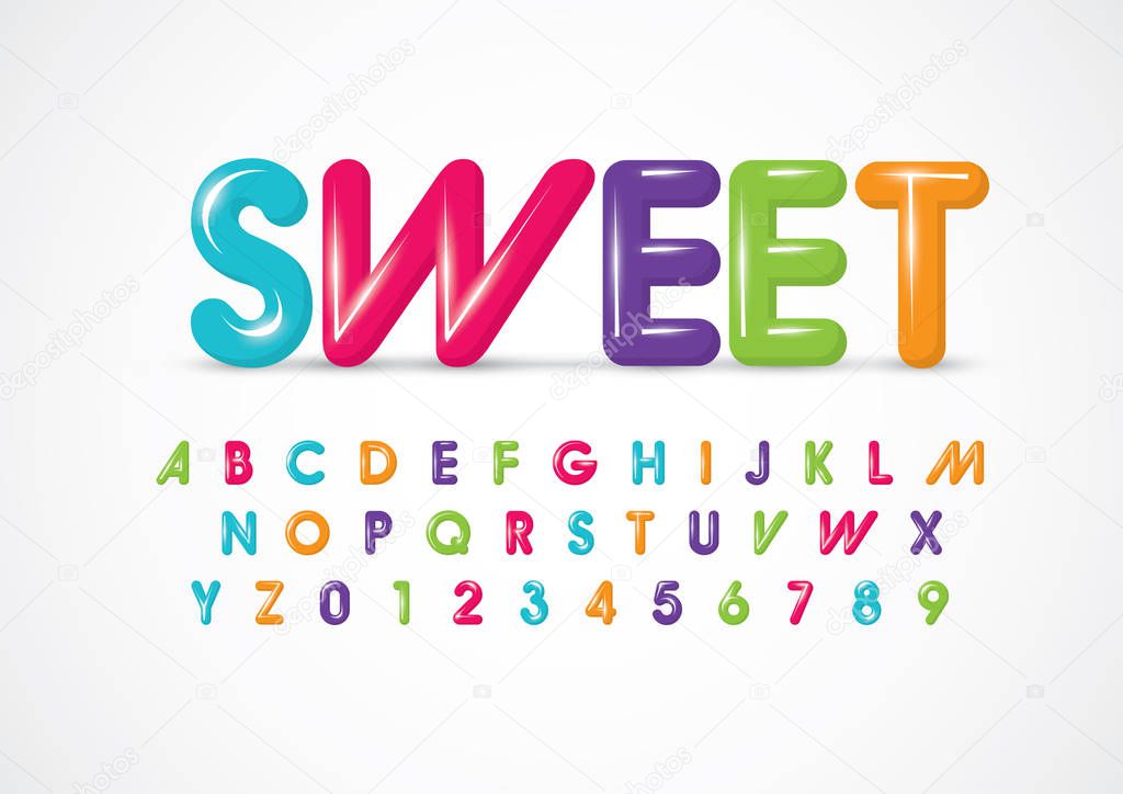 sweet abstract alphabet vector illustration 