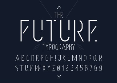 gelecekteki soyut alfabe vektör çizim 