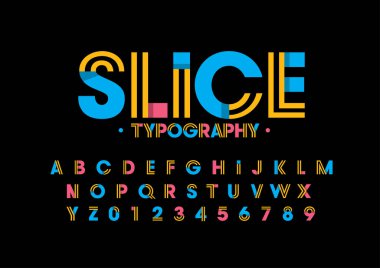 dilim soyut alfabe vektör çizim 