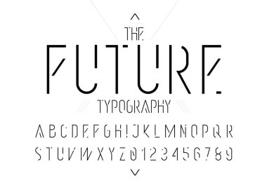 gelecekteki soyut alfabe vektör çizim 