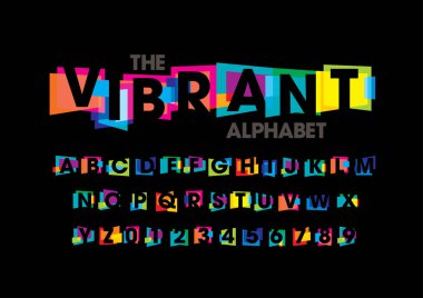 Canlı soyut alfabe vektör çizim 