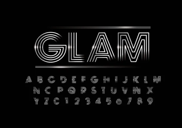 Glam Εικονογράφηση Διάνυσμα Αφηρημένη Αλφάβητο — Διανυσματικό Αρχείο