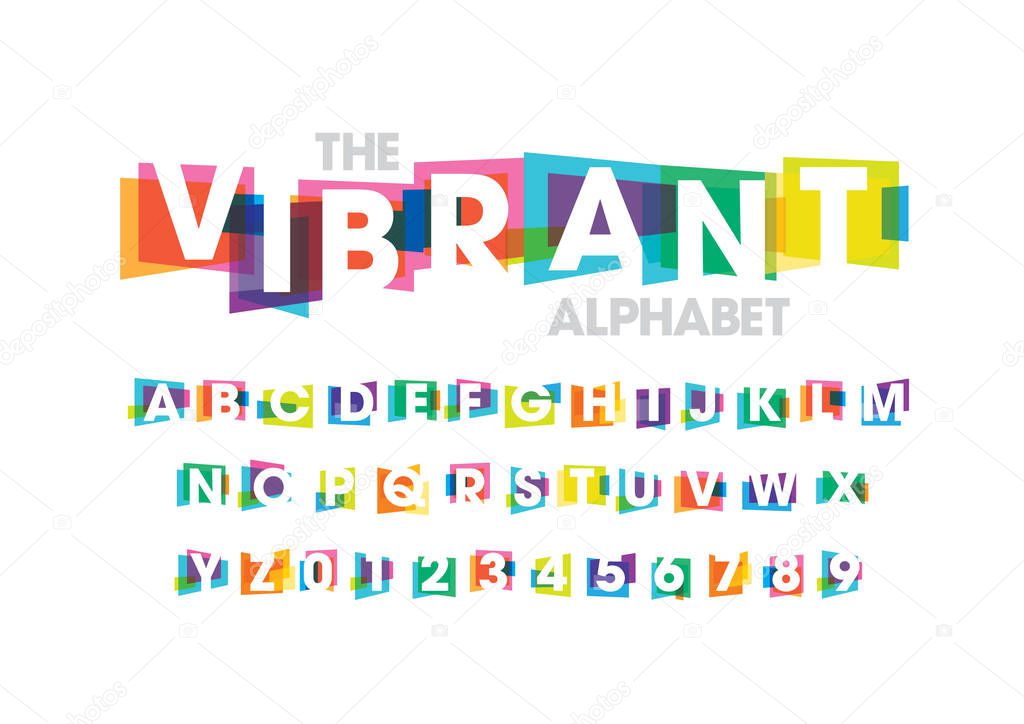 vibrant abstract alphabet vector illustration 