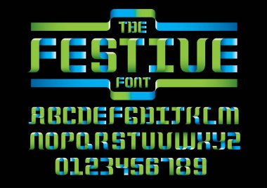 festiue soyut alfabe vektör çizim 