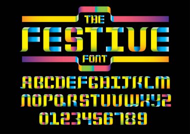 festiue soyut alfabe vektör çizim 