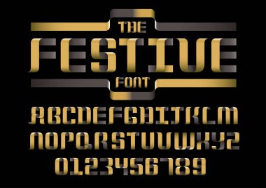 festiue soyut alfabe vektör çizim 