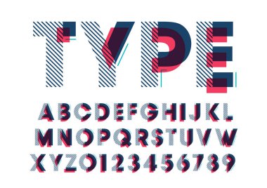 türü soyut alfabe vektör çizim 