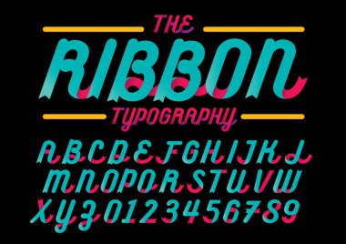 Şerit soyut alfabe vektör çizim 