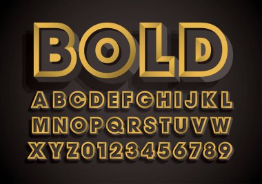 kalın soyut alfabe vektör çizim 