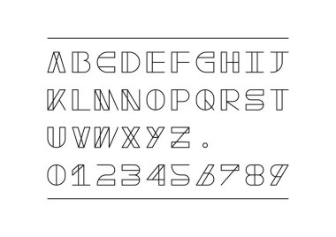 Soyut alfabe vektör çizim 