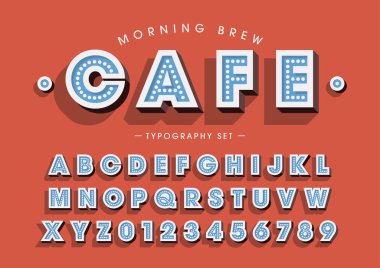 Kafe soyut alfabe vektör çizim 