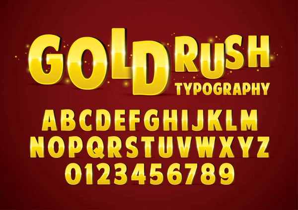 Ouro Rush Resumo Alfabeto Vetor Ilustração — Vetor de Stock